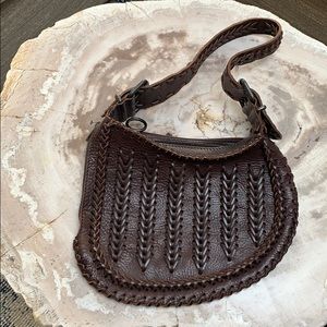 Fendi Vintage Rare Woven Leather Oyster Bag